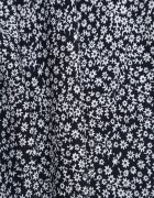defox Rochie Bleumarin și Albă Cloche pe Bretele din Bumbac cu Imprimeu Floral cu Legătură la Spate Nelsira