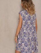 defox Rochie Cloș Albastră din Bumbac cu Volan Livalia