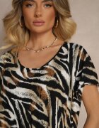 defox Rochie Cloș Bej din Bumbac cu Spate Mai Lung Ronellea