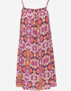 defox Rochie Fucsia Evazată din Bumbac cu Bretele Tessadra