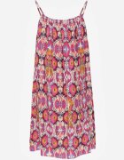 defox Rochie Fucsia Evazată din Bumbac cu Bretele Tessadra