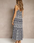 defox Rochie Granat de Bumbac cu Model Geometric Koloniela
