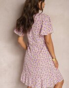defox Rochie mov midi cu croială tip cutie cu flori Kimbr