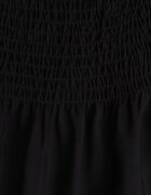 defox Rochie Neagră de vară din bumbac stil spaniol cu volane evazate Lorania