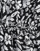 defox Rochie Negru-Albă din bumbac cu bretele groase cu elastic în talie închisă cu nasturi Tessri