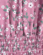 defox Rochie Roz din bumbac Midi cu umerii goi cu elastic în talie Dnise