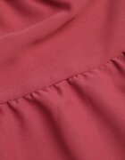 defox Rochie roz închis cu Mânecă Scurtă și Volane Decorative cu Croi Evazat Vetesa
