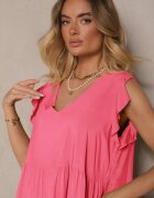 defox Rochie Rozalie de bumbac Evazată cu volane Mirlio