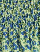 defox Rochie verde deschis din Bumbac cu Bretele Subțiri cu Elastic în Talie Tessinia