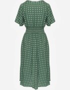 defox Rochie Verde din bumbac cu croială evazată cu buline Tolimirae