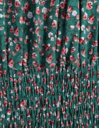 defox Rochie Verde din Bumbac cu elastic în talie stil spaniol Jazmi