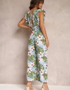 defox Salopetă Lungă Albastru deschis Din bumbac Floral Vegita