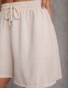 defox Scurt Casual High Waist pentru Vară bogate în viscoză Ismina Bej deschis