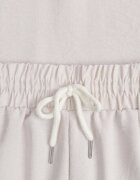 defox Set Bej din Viscoză Tricou cu nasturi decorativi și Pantaloni scurți Niterela