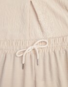 defox Set bogat în vâscoză Bluză fără mâneci cu broderie și pantaloni Allore Bej