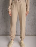 defox Set Trening Bej Pantaloni și Bluză cu Glugă și Buzunar Tip Cangur Lotilea