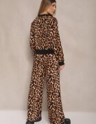 defox Set Trening Maro cu Imprimeu Leopard Bluză și Pantaloni cu Croială Largă Sonariela