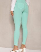 defox Skinny Jeansy de mentă cu bumbac High Waist Lorie
