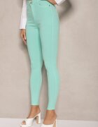 defox Skinny Jeansy de mentă cu bumbac High Waist Lorie