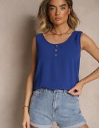 defox Top Albastru cu bumbac decorat cu nasturi Ulosiella