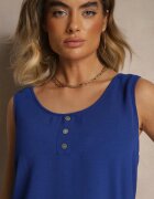 defox Top Albastru cu bumbac decorat cu nasturi Ulosiella