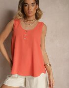 defox Top Portocaliu cu bumbac decorat cu nasturi Ulosiella