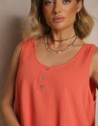 defox Top Portocaliu cu bumbac decorat cu nasturi Ulosiella