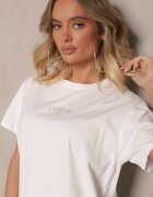 defox Tricou de bumbac Alb cu Imprimare Marivetha