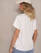 defox Tricou Din bumbac Alb cu Sclipici și Imprimeu Nalamis