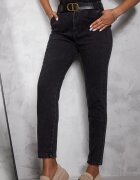 elsa.m by may Blugi Negri Mom Fit cu curea Astera