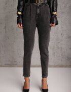 elsa.m by may Blugi Negri Mom Fit cu curea Astera