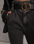 elsa.m by may Blugi Negri Mom Fit cu curea Astera