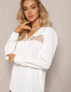 elsa.m by may Bluză Albă cu Broderie și Mânecă Lungă Khodi