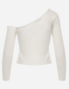 elsa.m by may Bluză Albă cu croială asimetrică decorată cu aplicație mare floare de Hiacint