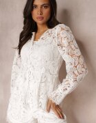 elsa.m by may Bluză Albă Dantelată cu Top Neted Fermin
