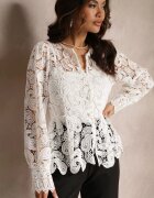 elsa.m by may Bluză Albă Dantelată cu Top Neted Fermin