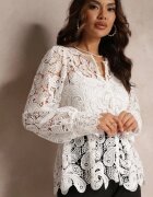 elsa.m by may Bluză Albă Dantelată cu Top Neted Fermin