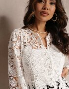 elsa.m by may Bluză Albă Dantelată cu Top Neted Fermin