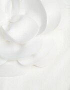 elsa.m by may Bluză Albă din Viscoză cu croi Asimetric cu Aplicație 3D cu floare Cheleta