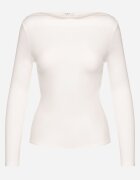 elsa.m by may Bluză Albă Vâscoză cu Mânecă Lungă cu Decolteu Barcă Zaide