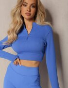 elsa.m by may Bluză Albastră Elastică cu Fermoar și Decupaj la Tiv Denalla