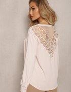 elsa.m by may Bluză bej deschisă cu broderie și mânecă lungă Khodi