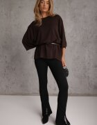 elsa.m by may Bluză bogată în vâscoză croi oversize cu dungă îngustă în talie Valiea Maro