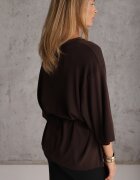 elsa.m by may Bluză bogată în vâscoză croi oversize cu dungă îngustă în talie Valiea Maro