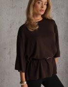 elsa.m by may Bluză bogată în vâscoză croi oversize cu dungă îngustă în talie Valiea Maro