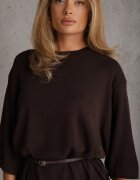 elsa.m by may Bluză bogată în vâscoză croi oversize cu dungă îngustă în talie Valiea Maro