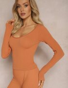 elsa.m by may Bluză Cambrată Portocalie Reiată Croită Scurtă Elowenia