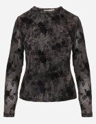 elsa.m by may Bluză din plasă cu bumbac decorată cu flori din velur Agistrana Neagră