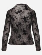 elsa.m by may Bluză din plasă cu bumbac decorată cu flori din velur Agistrana Neagră