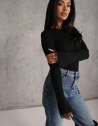 elsa.m by may Bluză din viscoză decorată cu dantelă la decolteu și mâneci Hlisare Neagră